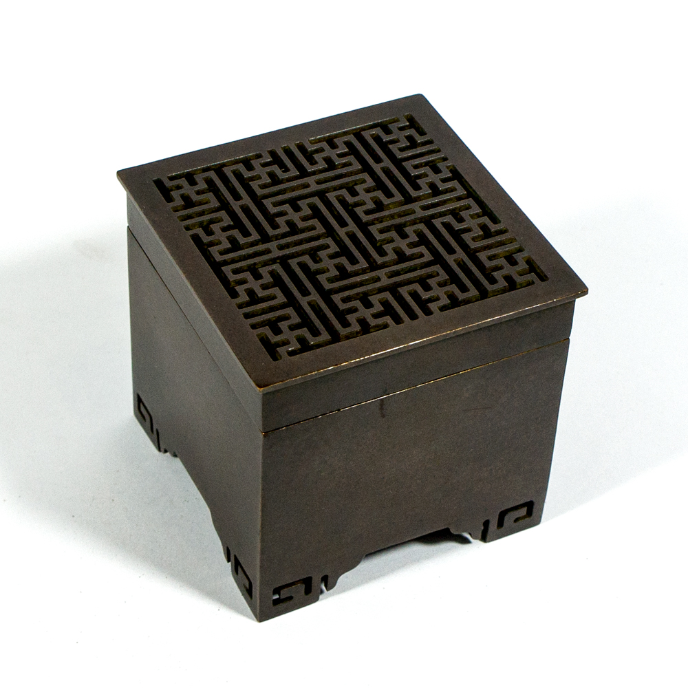 仿古小四方香篆銅爐Faux Antique Powder Shaping Brass Burner - Square Type